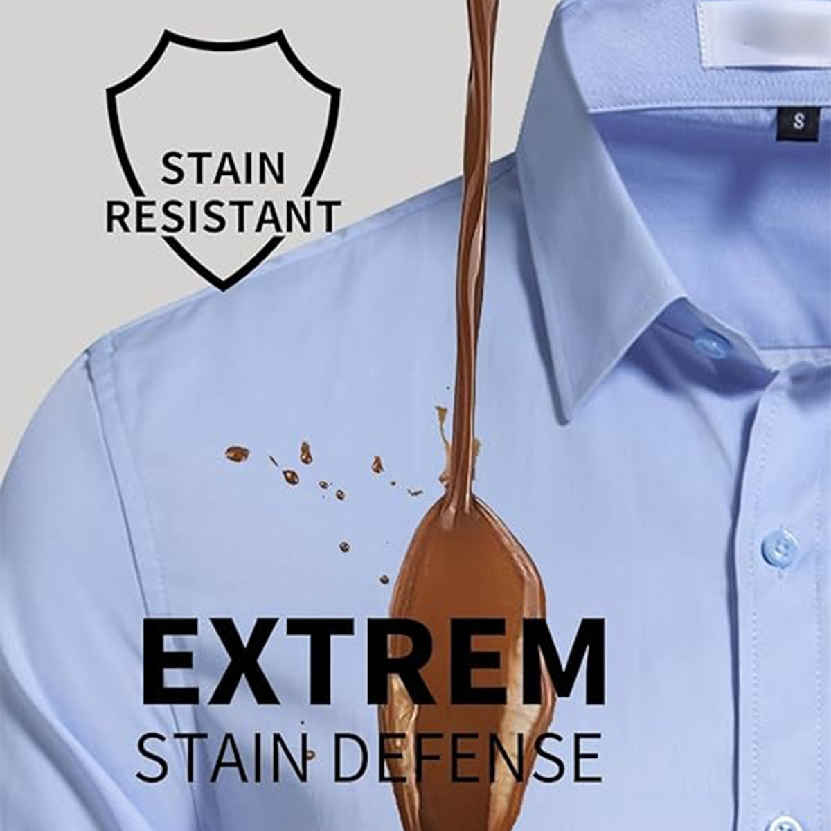 Men‘s Stain Resistant Dress Shirts Long Sleeve Button Down Anti Stain Shirts