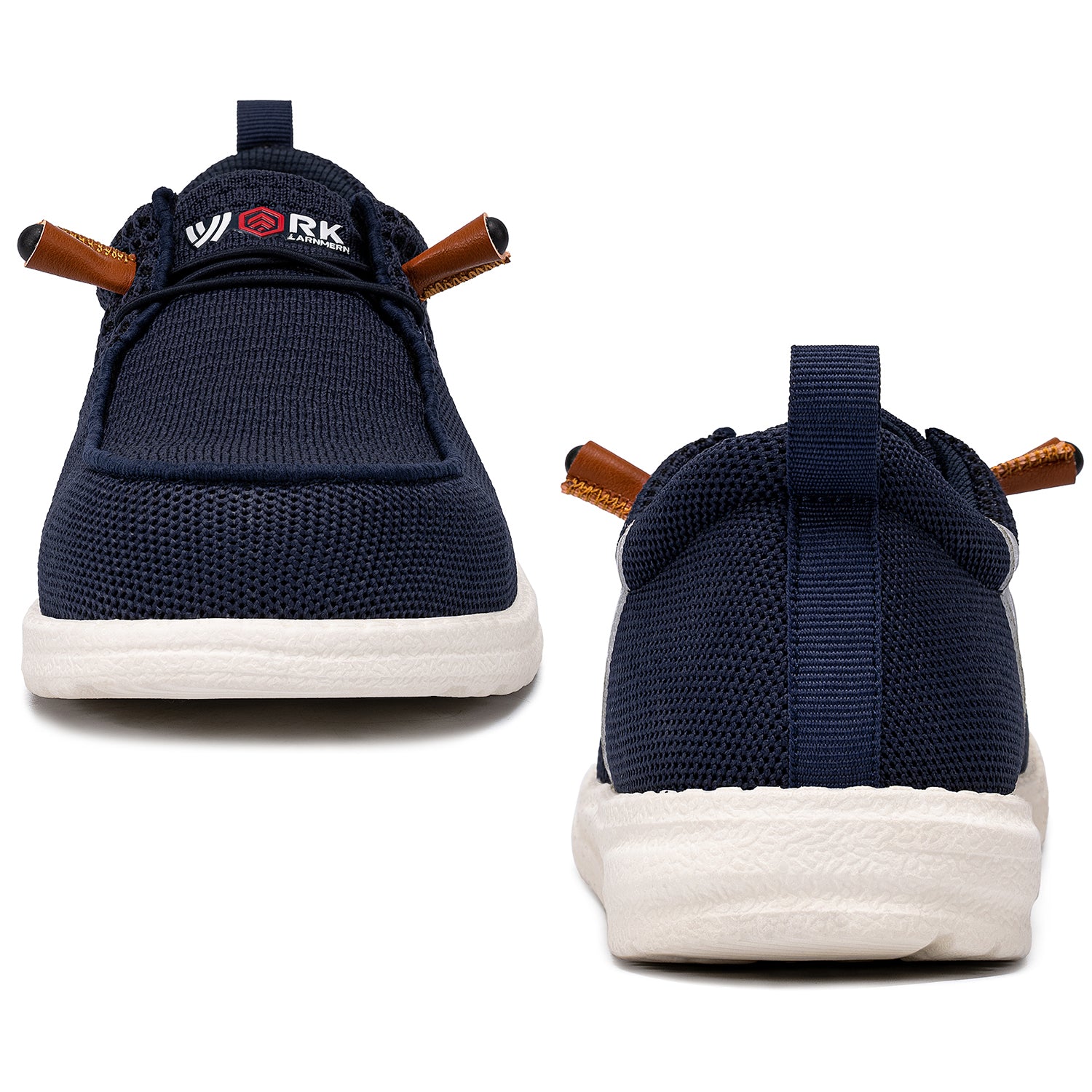 LARNMERN Slip On Steel Toe Shoes Men