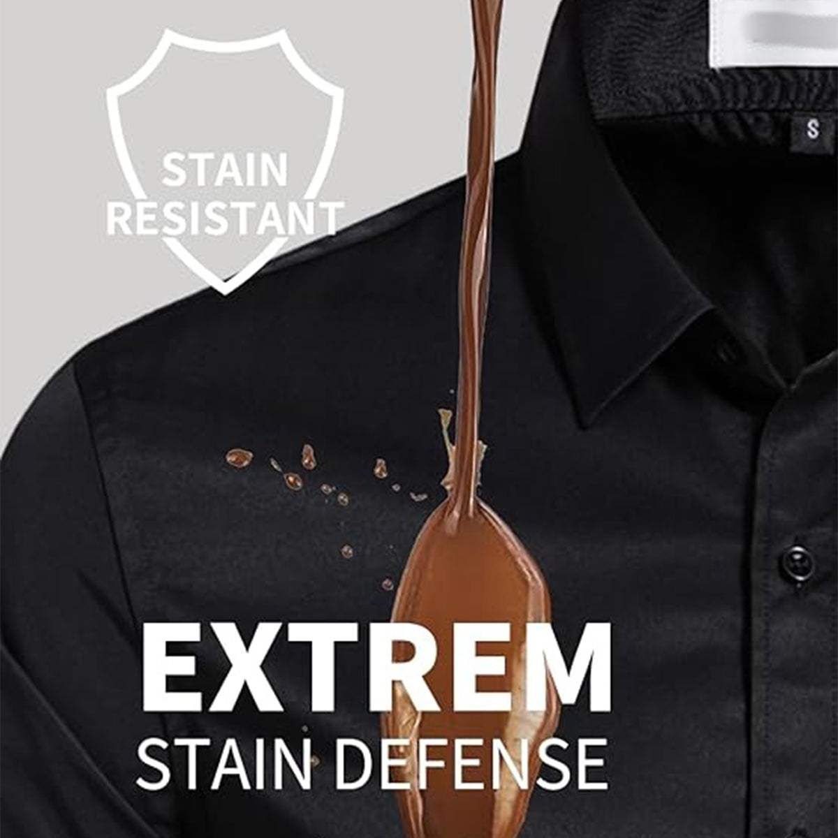 Men‘s Stain Resistant Dress Shirts Long Sleeve Button Down Anti Stain Shirts