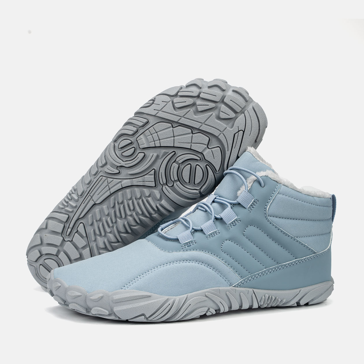 Waterproof Non-Slip Winter Barefoot Boots Fur Lined Wide Toe Box Hiking Shoes For Women Men