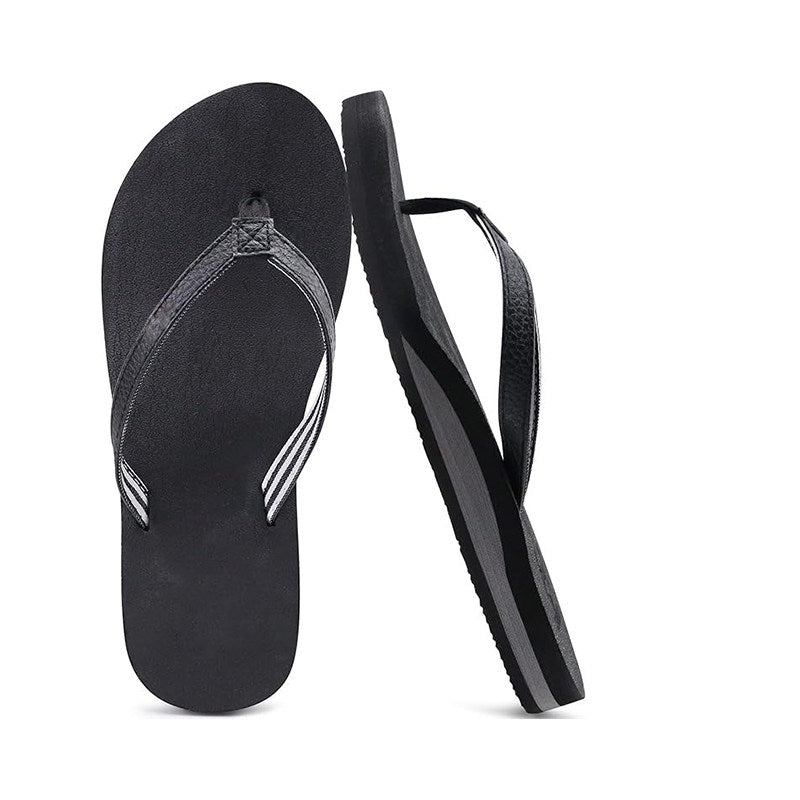 Women's Leather Flip Flop Flat Sandals With Arch Support
