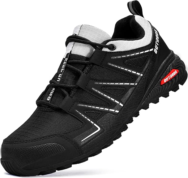 Men's Trail Running Sneakers Waterproof Lightweight Non-Slip Walking Hiking Shoes