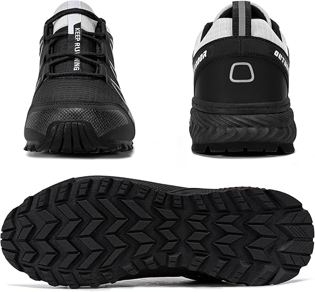 Men's Trail Running Sneakers Waterproof Lightweight Non-Slip Walking Hiking Shoes
