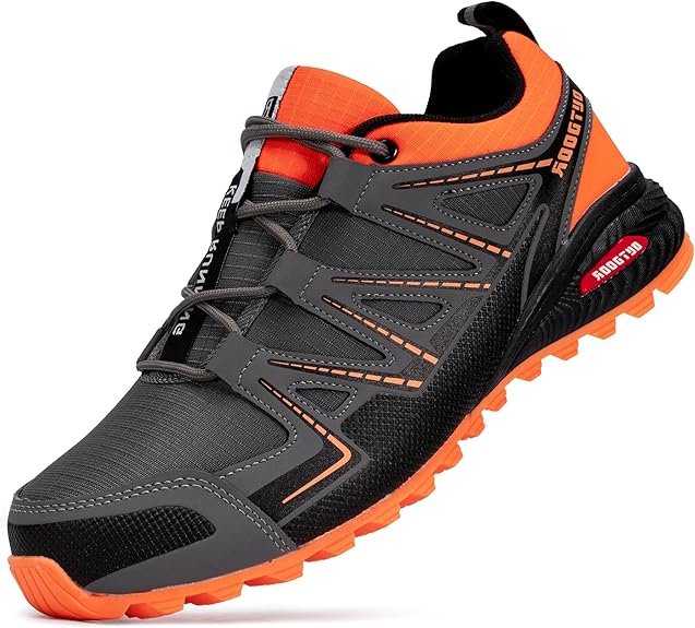 Men's Trail Running Sneakers Waterproof Lightweight Non-Slip Walking Hiking Shoes