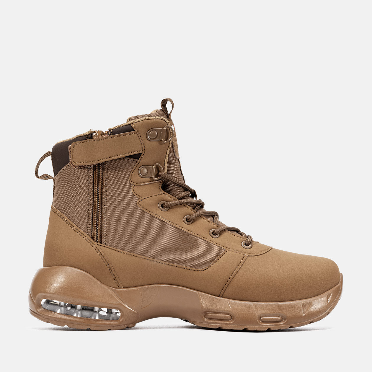 Larnmern Men High Top Non Slip Steel Toe Safety Work Boots Side Zipper Steel Toe Shoes, #41540