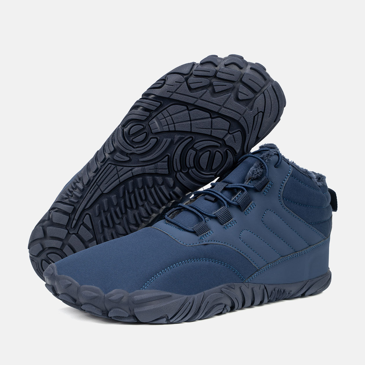 Waterproof Non-Slip Winter Barefoot Boots Fur Lined Wide Toe Box Hiking Shoes For Women Men