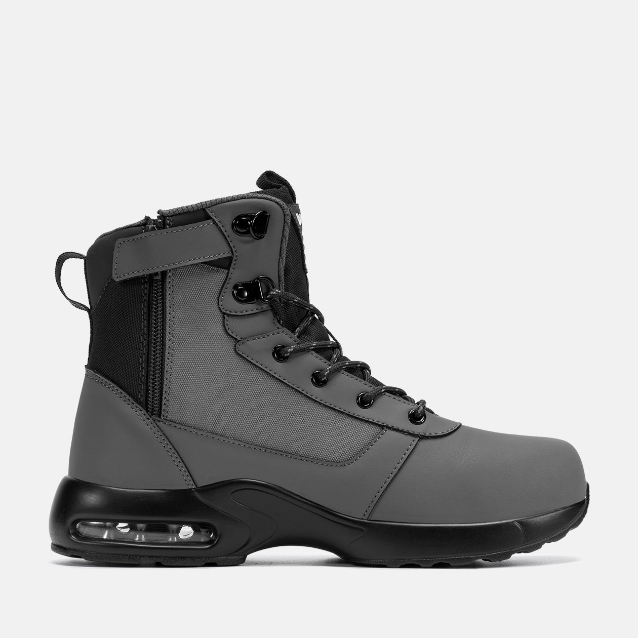 Larnmern Men's Non Slip Steel Toe Boots Zip Up Safety Work Boots, #L0175007017