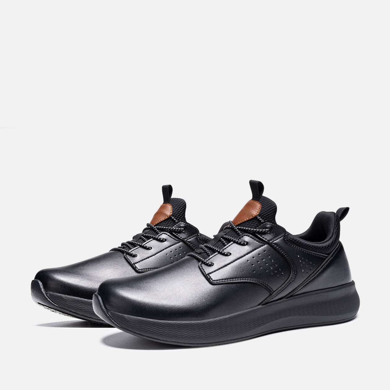 Men's Leather Slip Resistant Work Shoes Lightweight Waterproof Work Sneakers, #T1276310