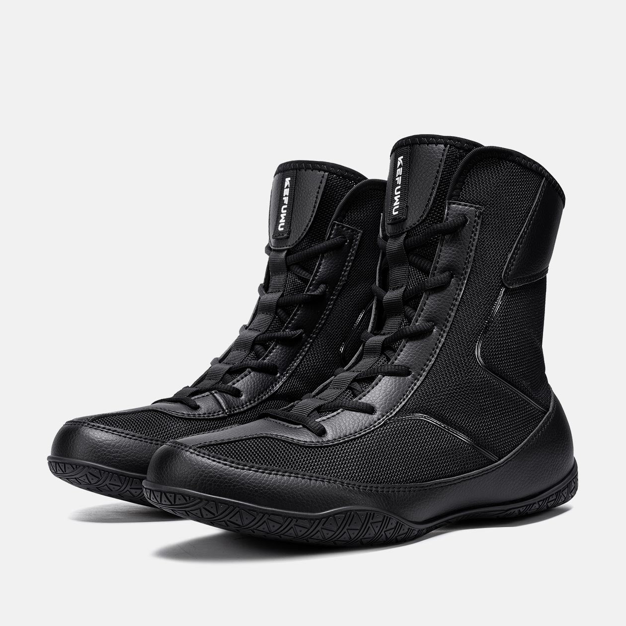 Men's Non Slip Wrestling Boots Breathable High Top Wide Toe Boxing Boots Wrestling Shoes Youth, #51110