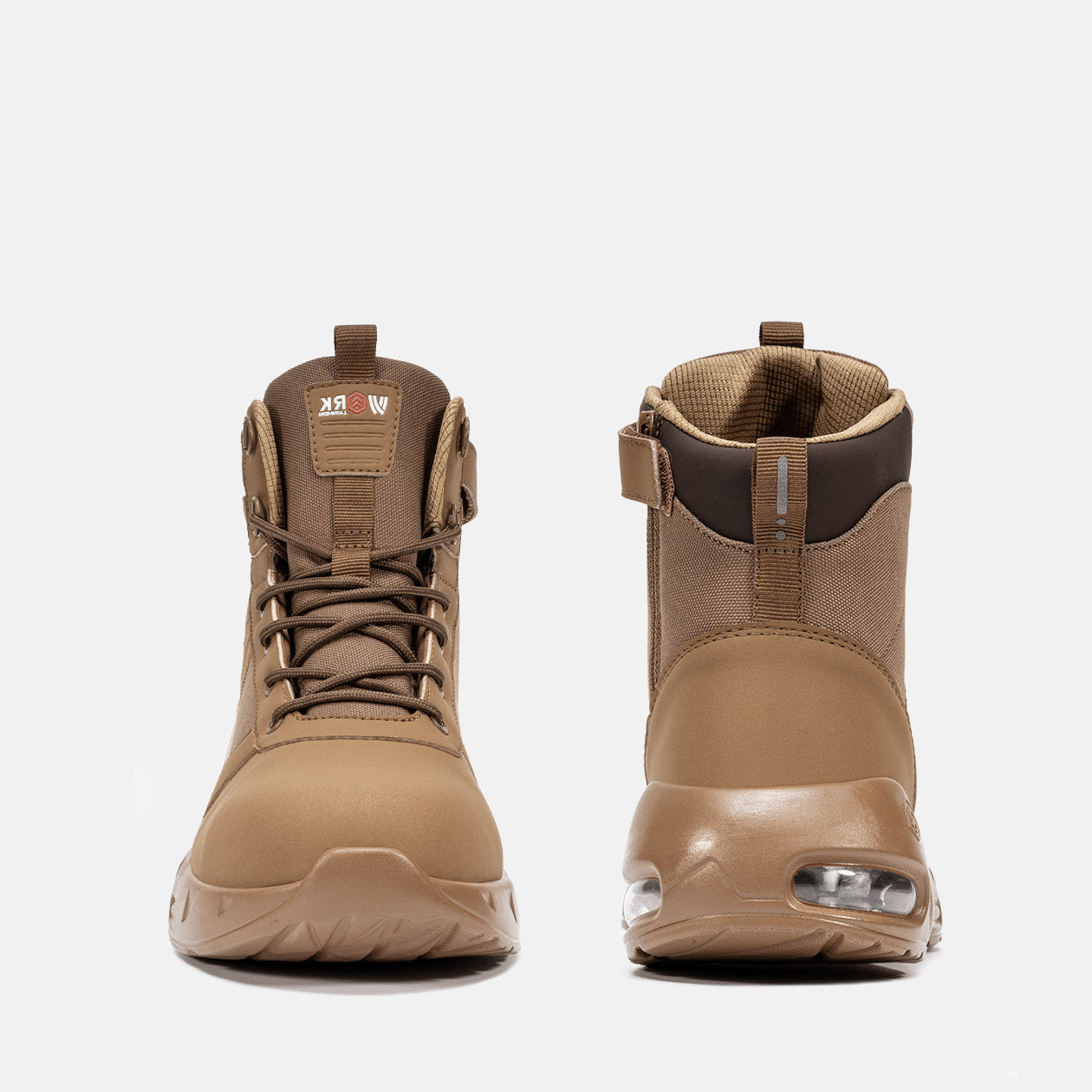 Larnmern Men High Top Non Slip Steel Toe Safety Work Boots Side Zipper Steel Toe Shoes, #41540