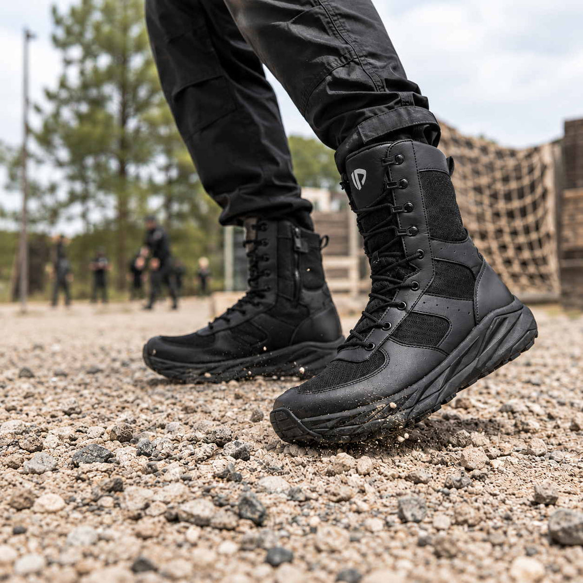 Men's Non-Slip Zip Up Combat Boots Military Breathable Tactical Work Boots, #T0476188