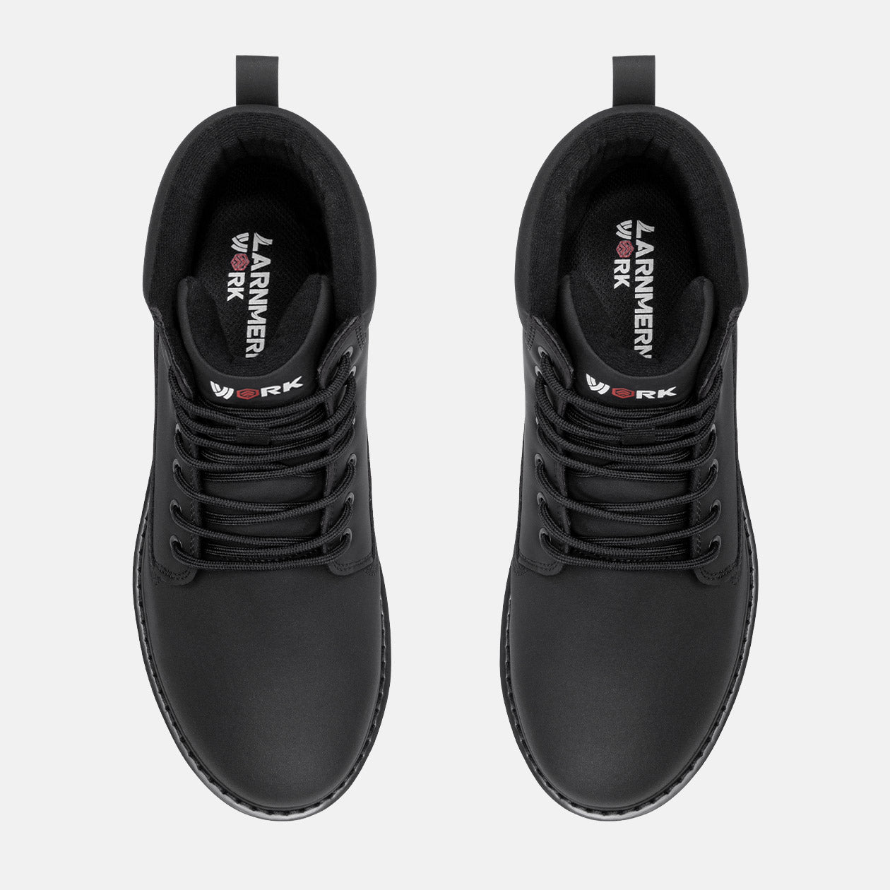 Larnmern Men's Slip Resistant Leather Waterproof Work Boots #51632 & Arch Support Insoles Bundle