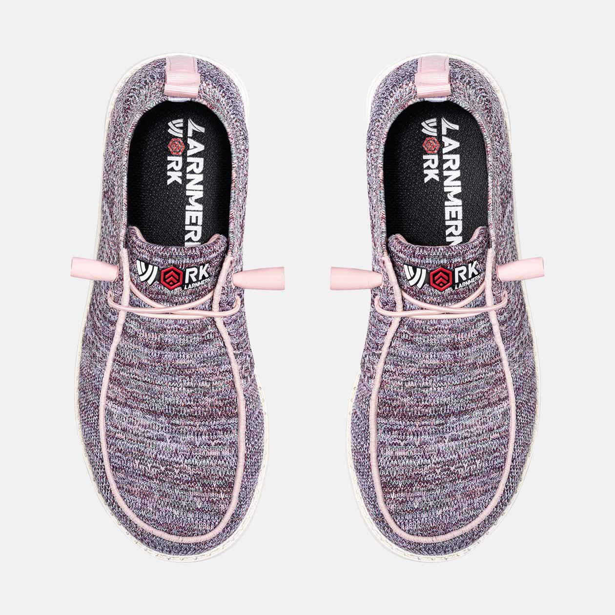 Larnmern Lightweight Steel Toe Work Shoes Handsfree Slip On Safety Shoes
