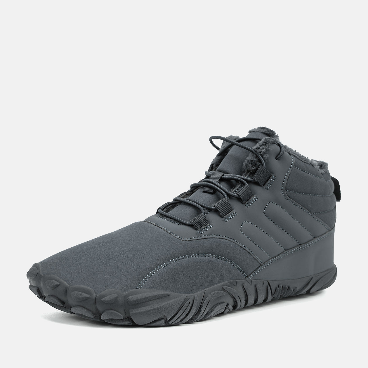 Waterproof Non-Slip Winter Barefoot Boots Fur Lined Wide Toe Box Hiking Shoes For Women Men