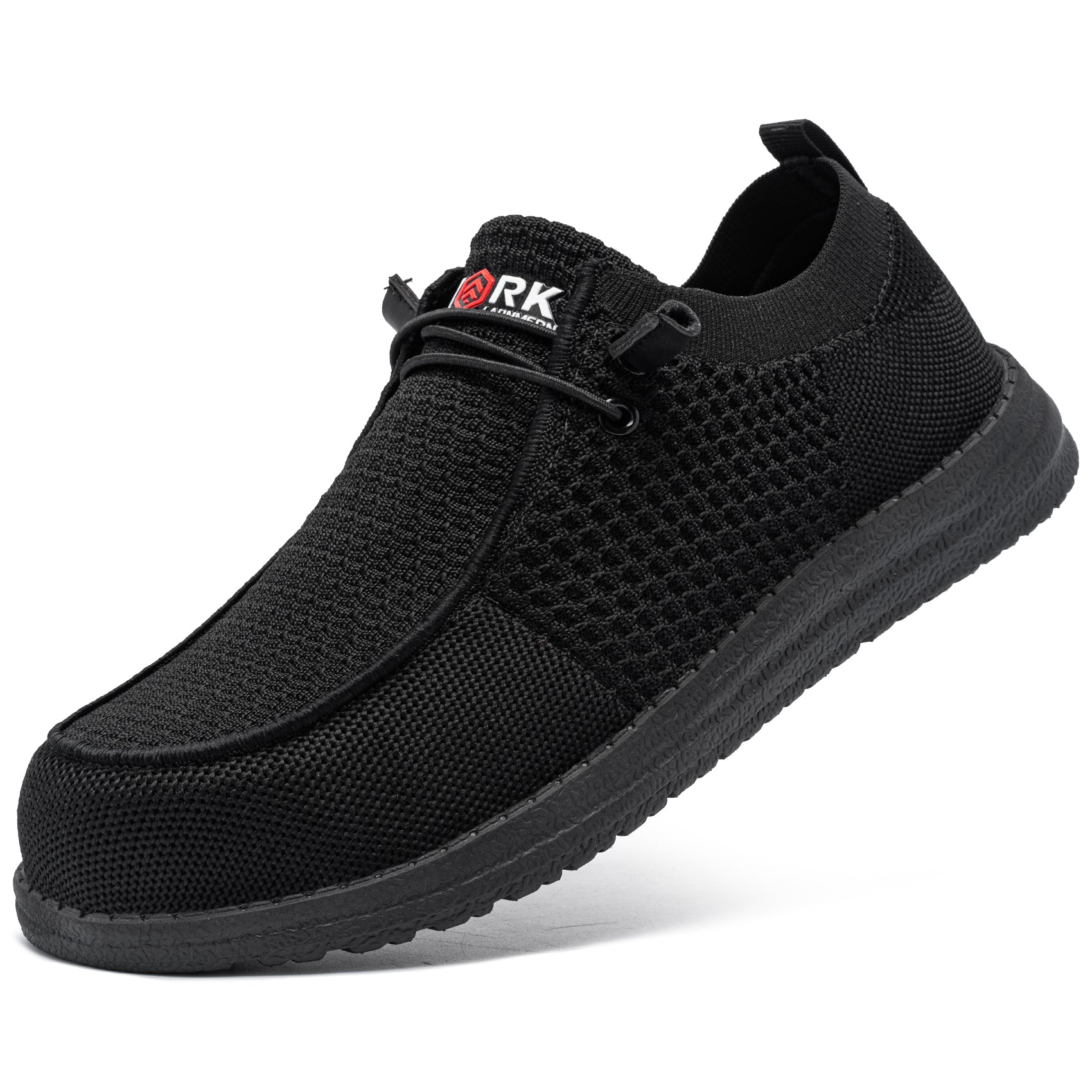 LARNMERN Slip On Steel Toe Shoes Men