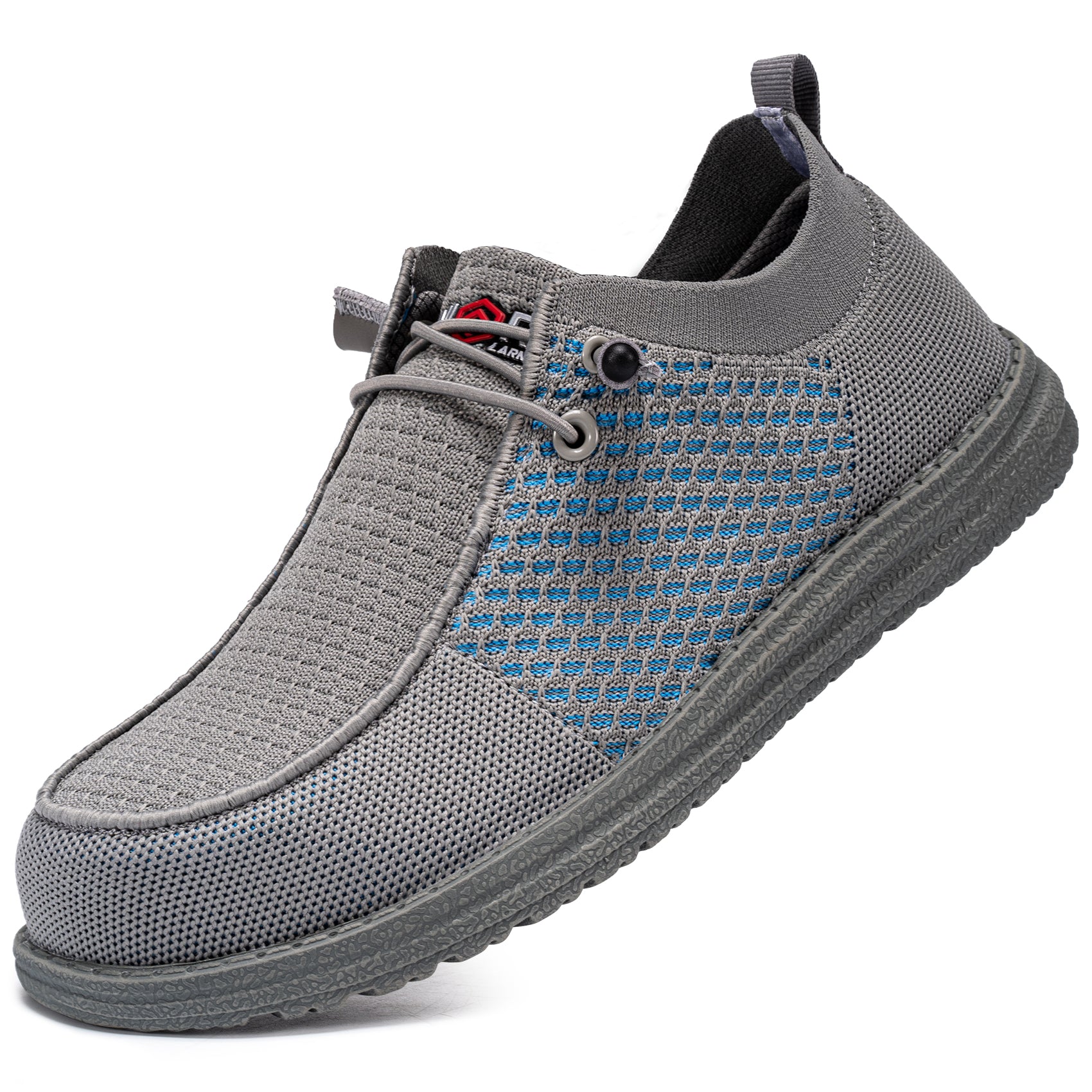 LARNMERN Slip On Steel Toe Shoes Men