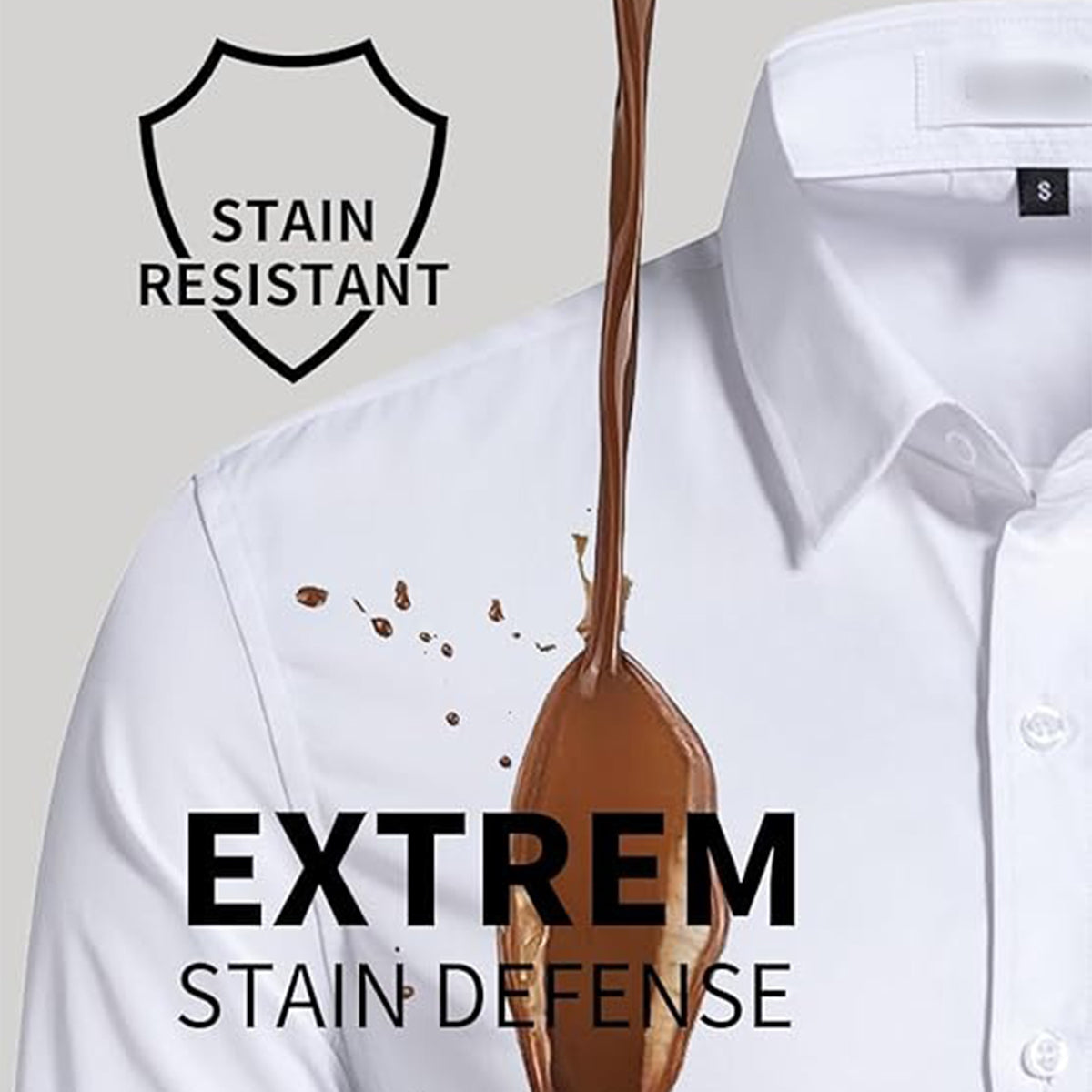 Men‘s Stain Resistant Dress Shirts Long Sleeve Button Down Anti Stain Shirts