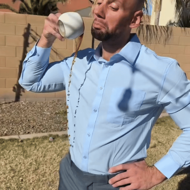 Men‘s Stain Resistant Dress Shirts Long Sleeve Button Down Anti Stain Shirts