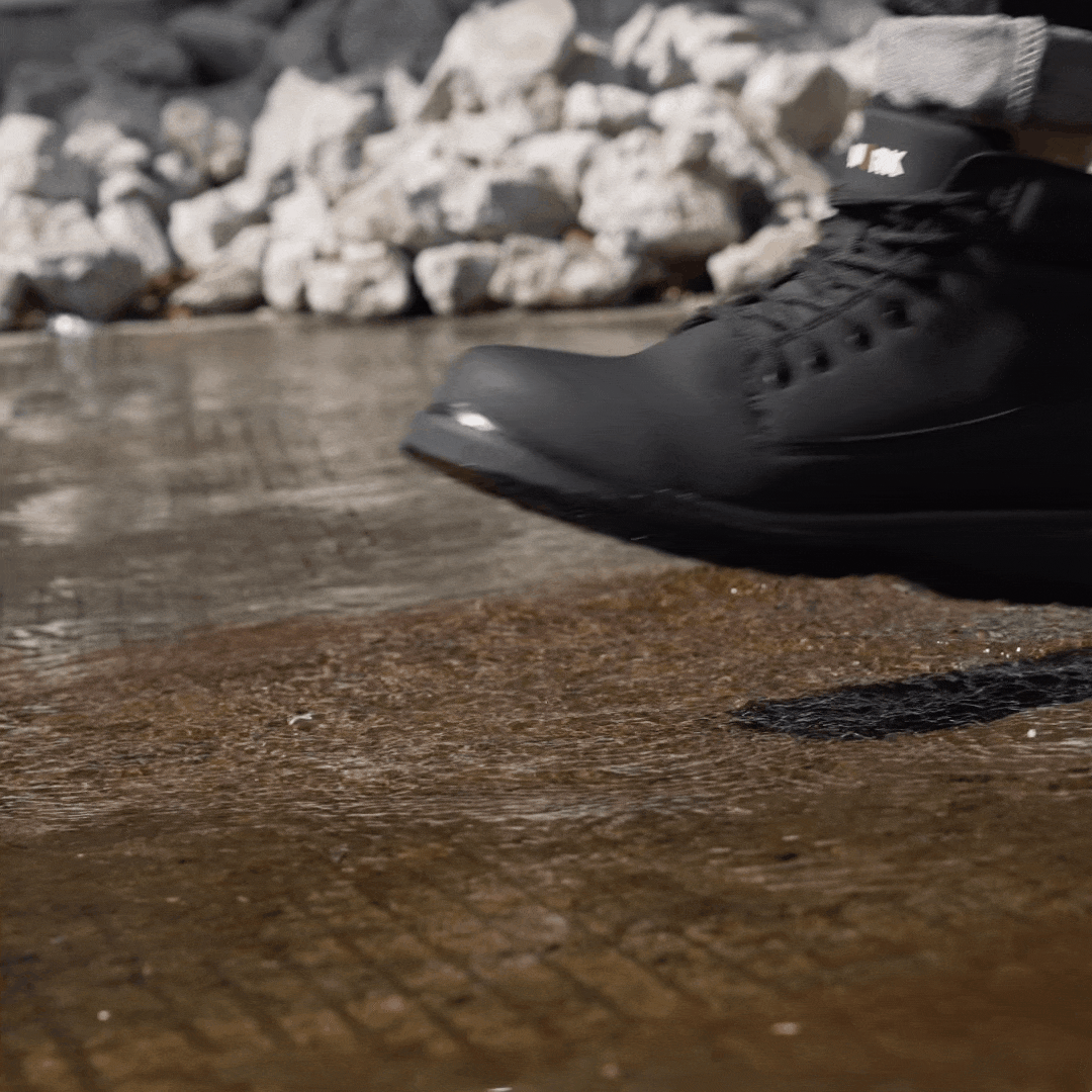 Larnmern Men's Slip Resistant Leather Work Boots Waterproof Shoes,#51632