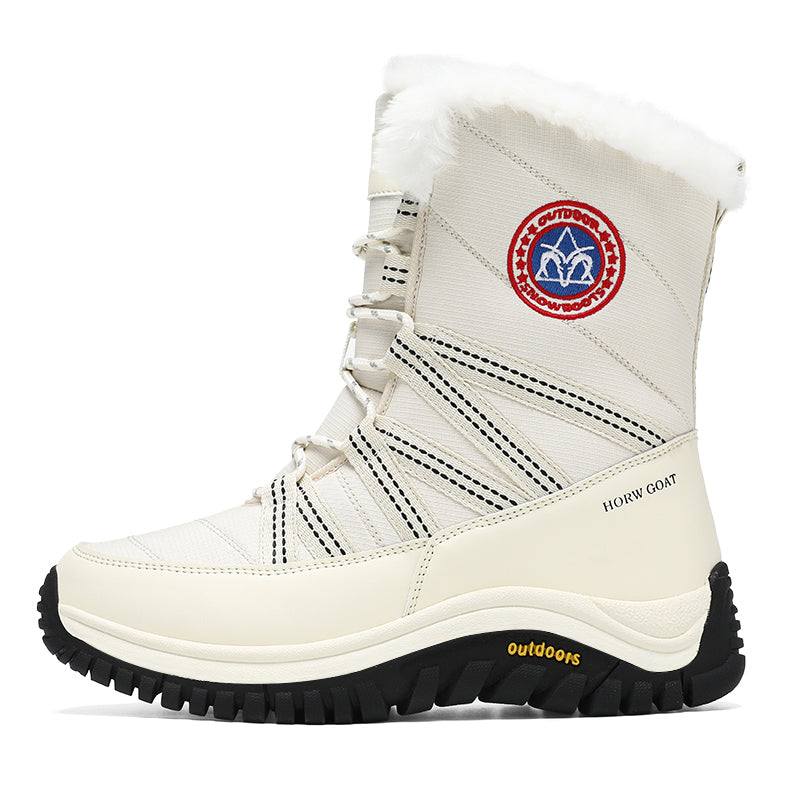 Women's Winter Fur Lined Waterproof Walking Boots Non Slip Snow Boots, #1790