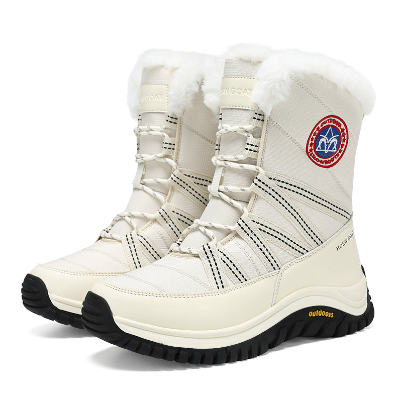 Women's Winter Fur Lined Waterproof Walking Boots Non Slip Snow Boots, #1790