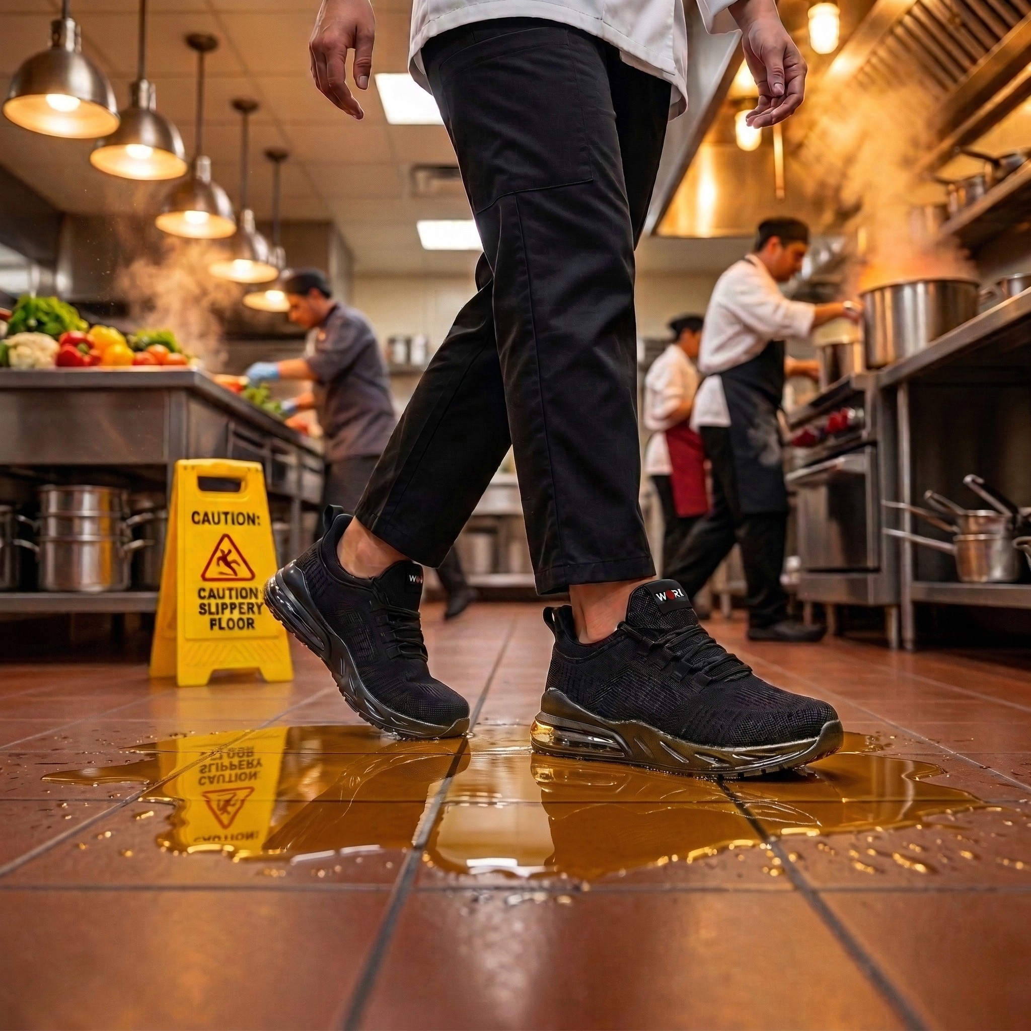 Larnmern Women's Waterproof Non Slip Work Shoes Comfortable Sneakers #L0275090