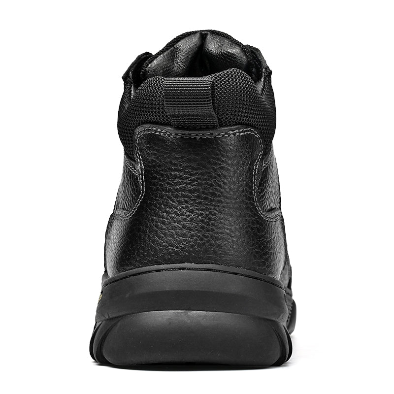 Men's Leather Lace Up Fur Lined Winter Boots Non Slip Casual Ankle Boot,#0618