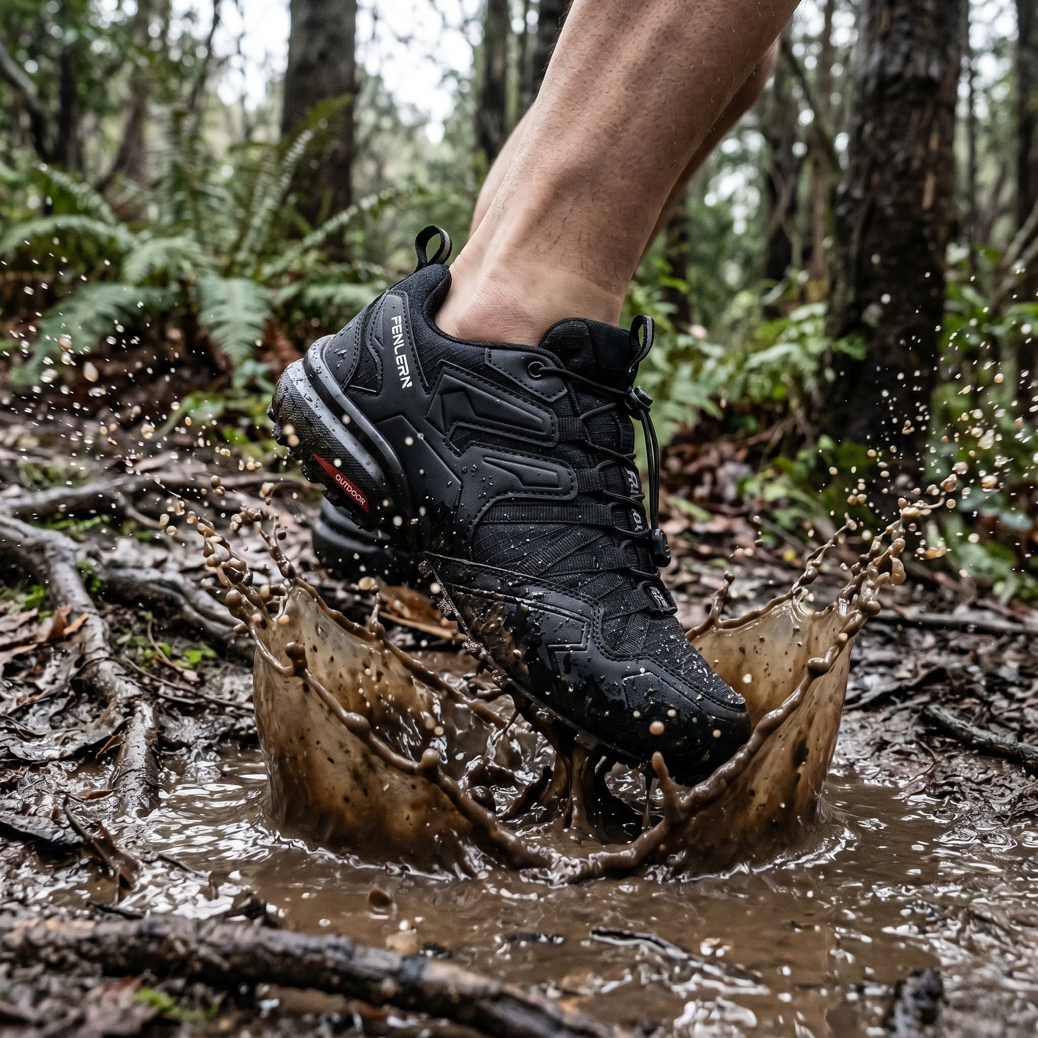 Men's Water Resistant Trail Sneakers Lightweight Comfortable Trail Running Shoes For Mixed Terrain, #F0476199