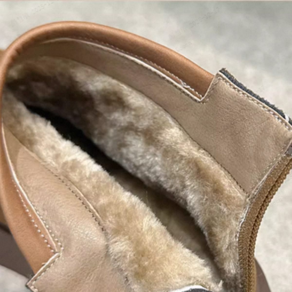 Women Fleece Lined Platform Winter Boots Non Slip Fuzzy Suede Boots With Zipper