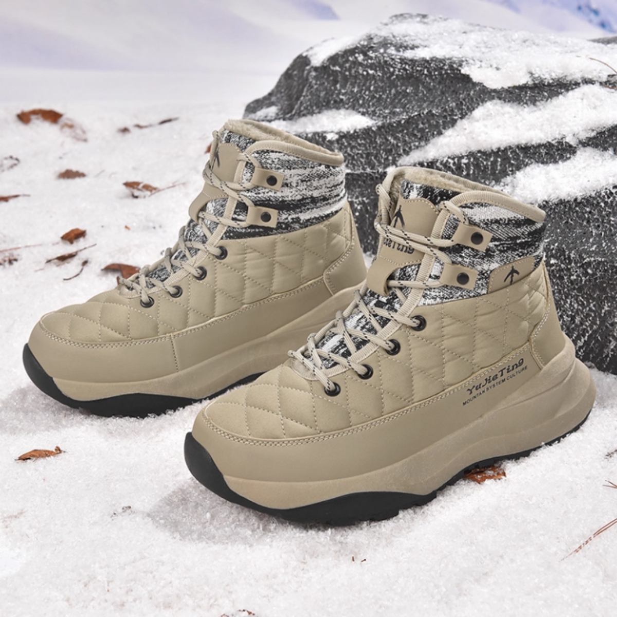 Fleece-lined Waterproof Non-slip Snow Boots Winter Boots