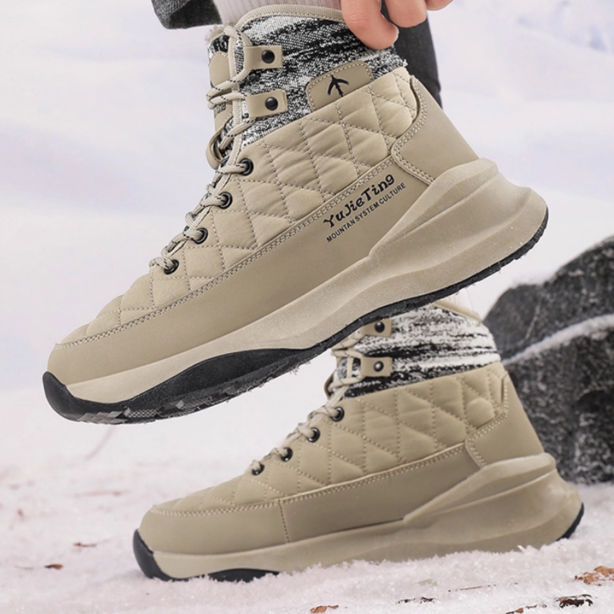 Fleece-lined Waterproof Non-slip Snow Boots Winter Boots