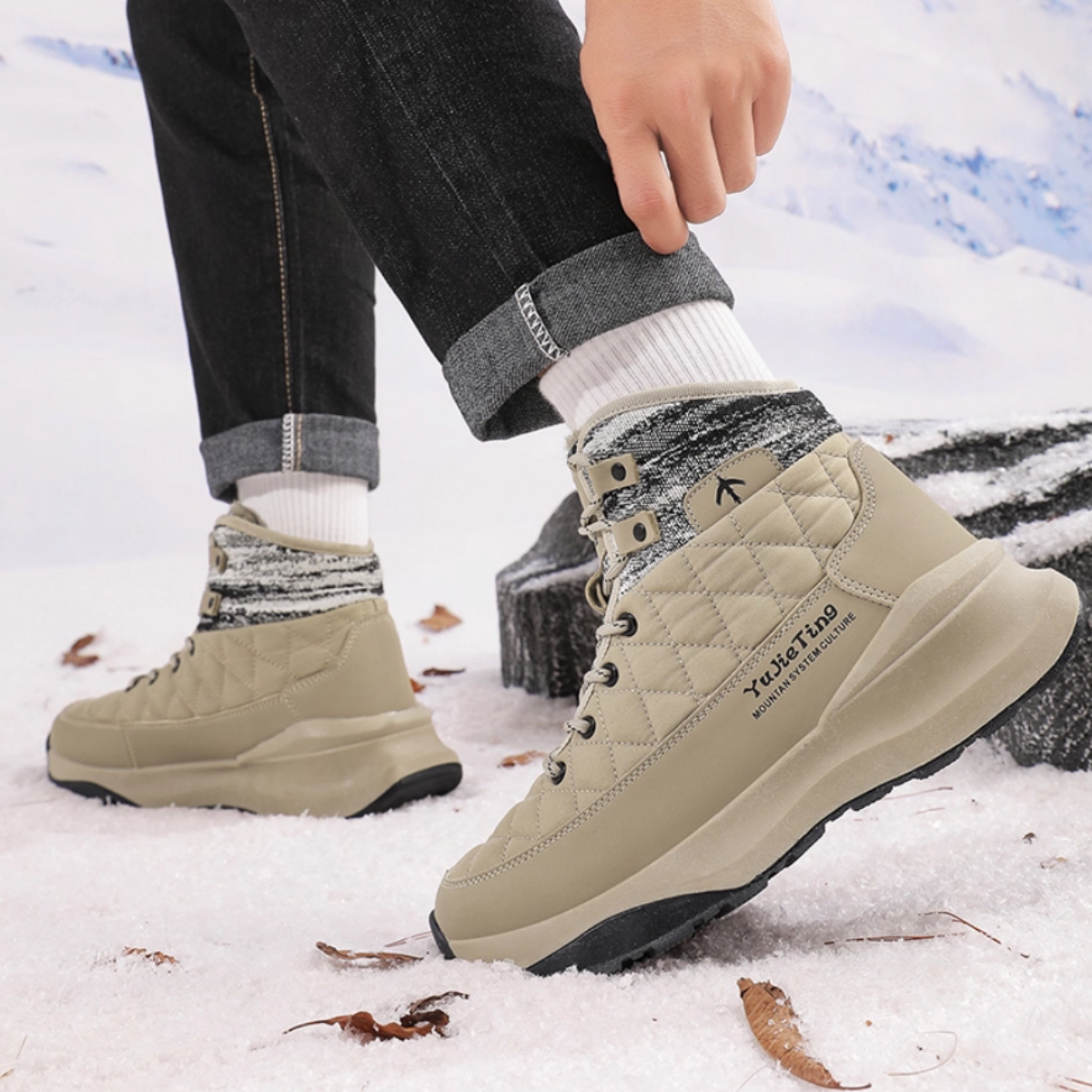 Fleece-lined Waterproof Non-slip Snow Boots Winter Boots