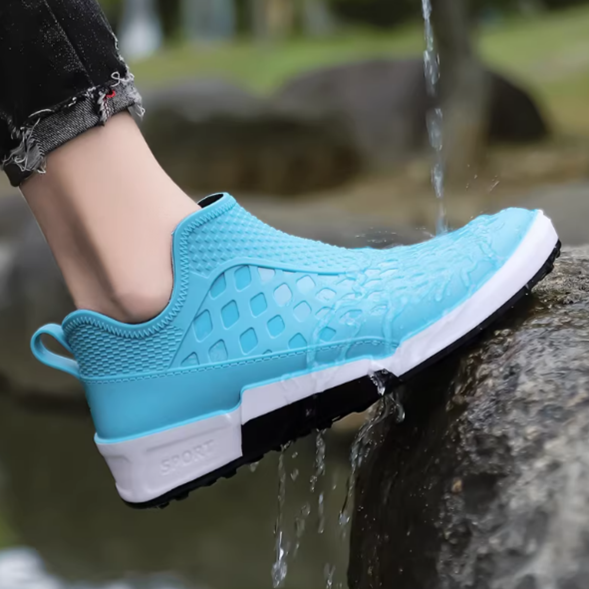 Men's Slip On Lightweight Rain Shoes Outdoor Waterproof Rubber Shoes