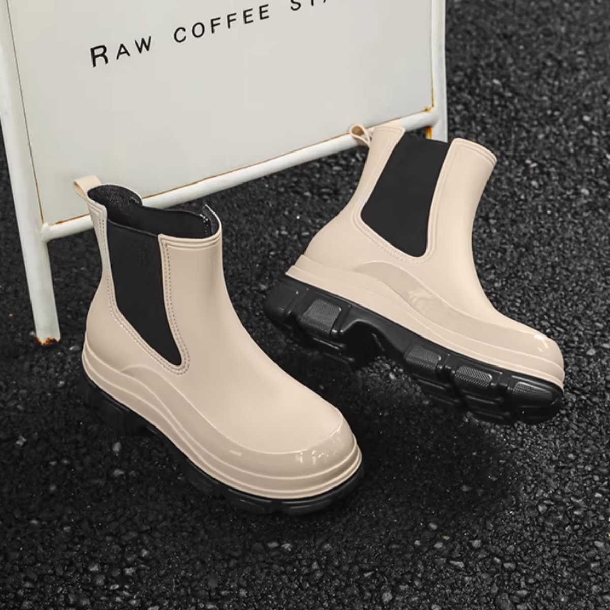 Women’s Waterproof Chelsea Rain Boots Anti-Slip Ankle Rain Shoes