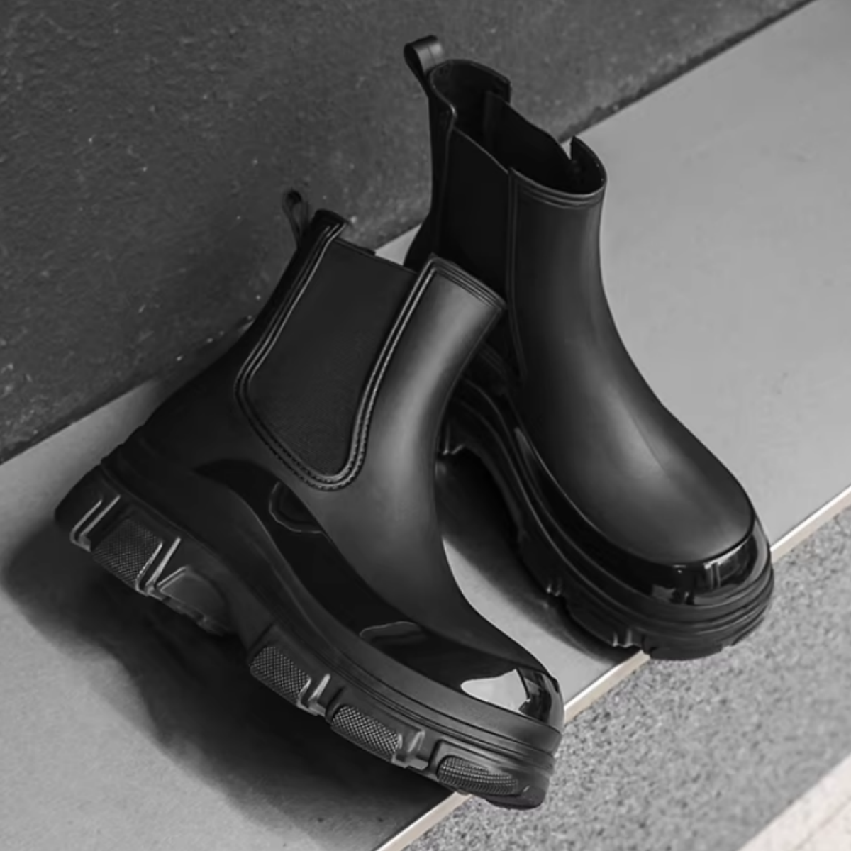 Women’s Waterproof Chelsea Rain Boots Anti-Slip Ankle Rain Shoes