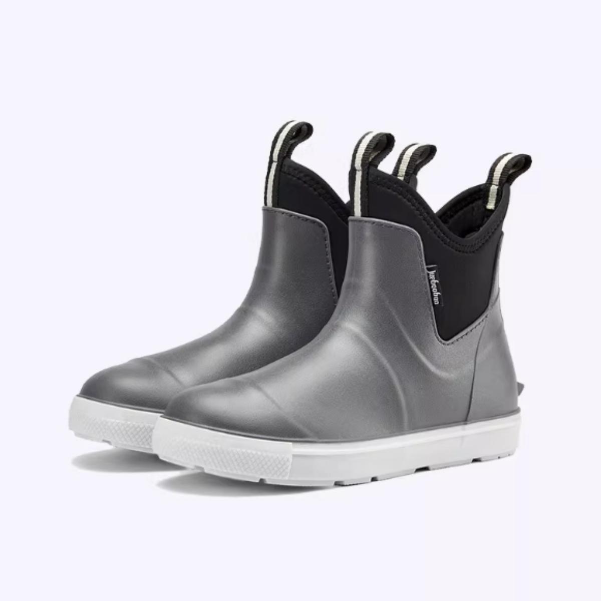 Men's Waterproof Rubber Deck Boots Slip On Ankle Boots