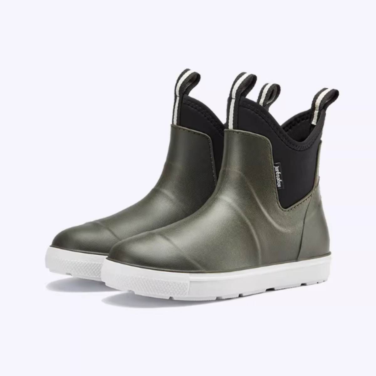 Men's Waterproof Rubber Deck Boots Slip On Ankle Boots