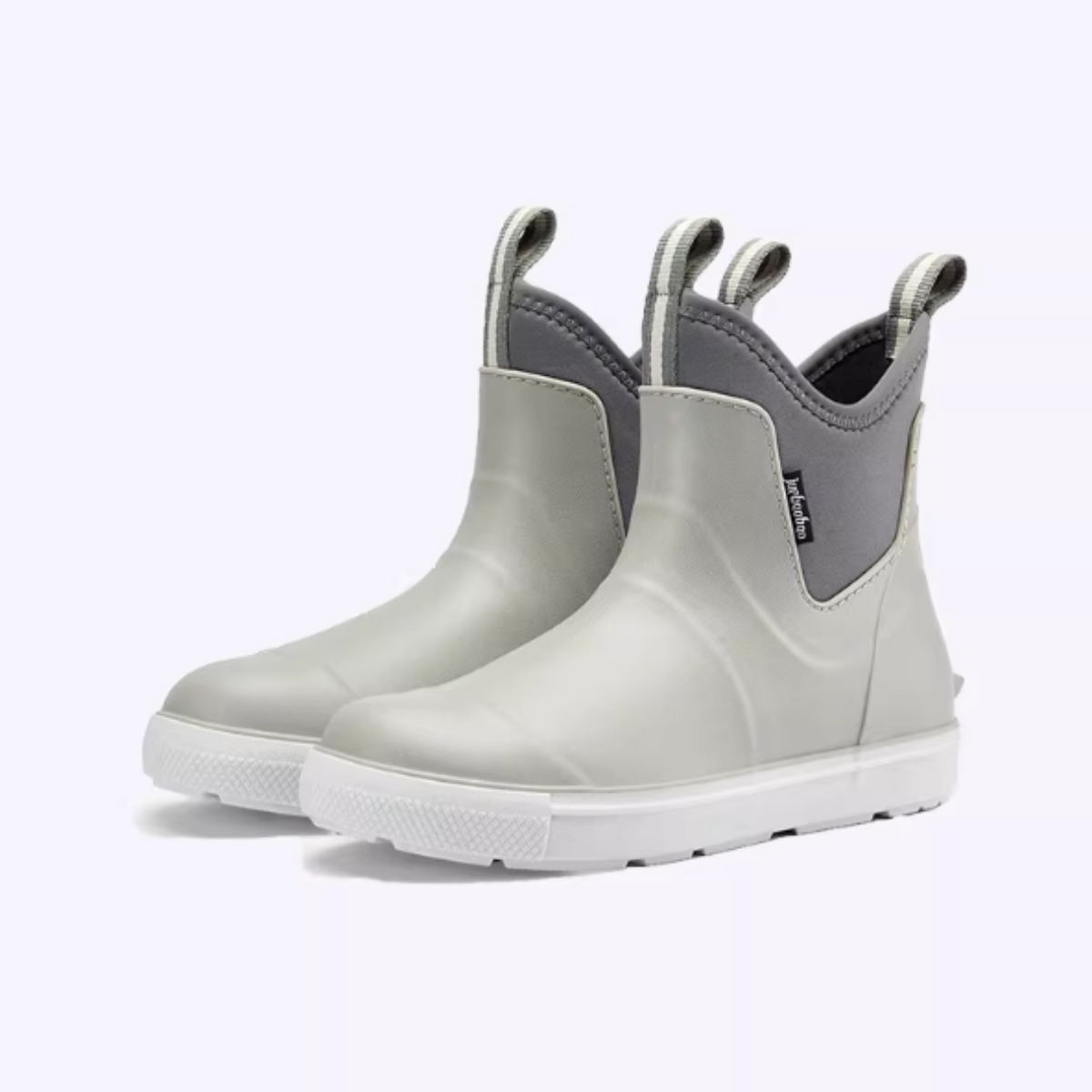 Men's Waterproof Rubber Deck Boots Slip On Ankle Boots