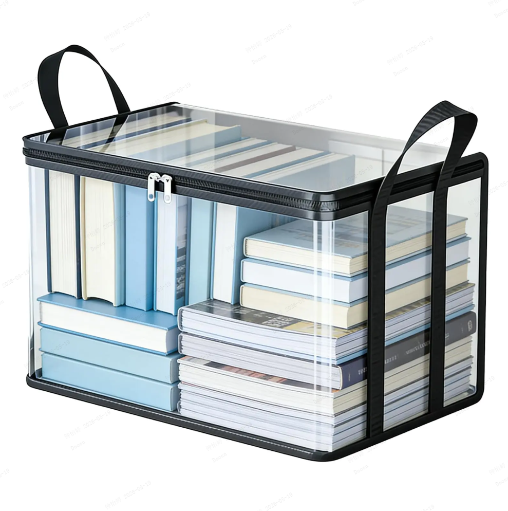 Large Clear Thick Plastic Storage Box with Hinged Lid, Heavy-Duty Durable High Capacity Organizer, Perfect for Home, Camping, Travel, Attic and Moving
