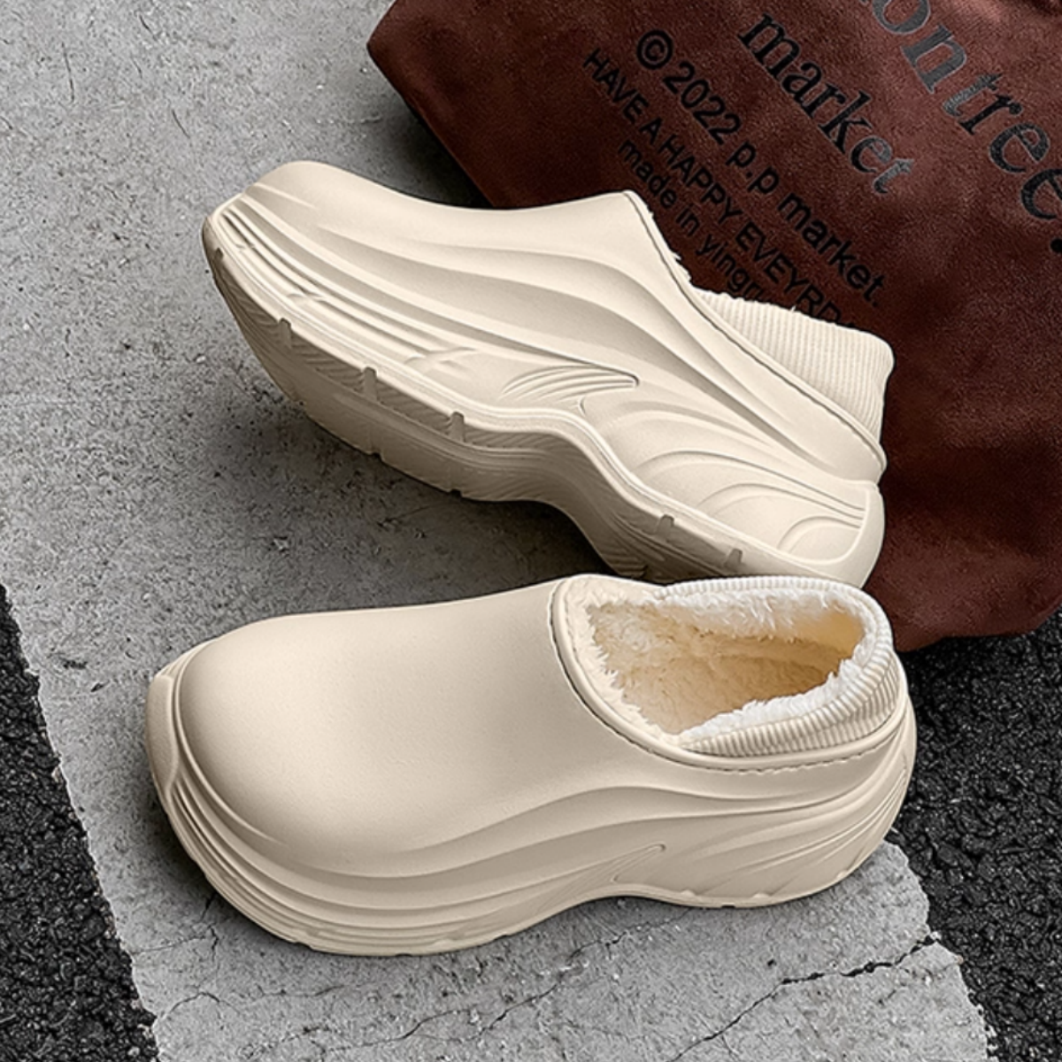 Winter Waterproof Warm Slippers for Women Men Indoor and Outdoor