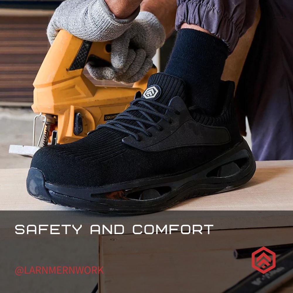 Larnmern Comfortable Steel Toes Shoes