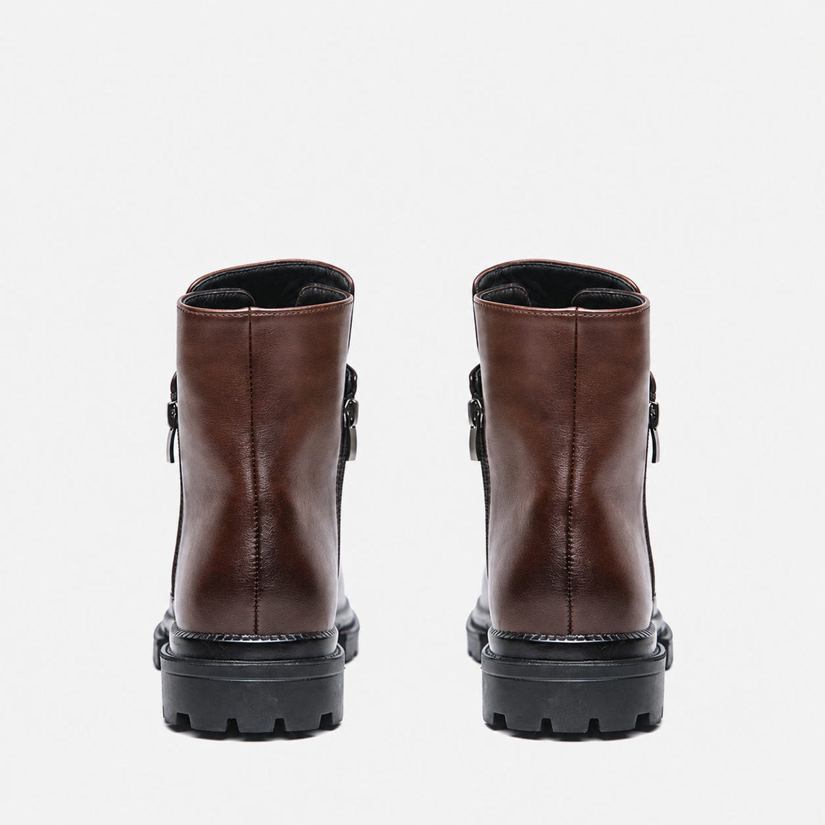 Men's Leather Side Zipper Ankle Boots Lug Sole Casual Dress Boots, #T2776497