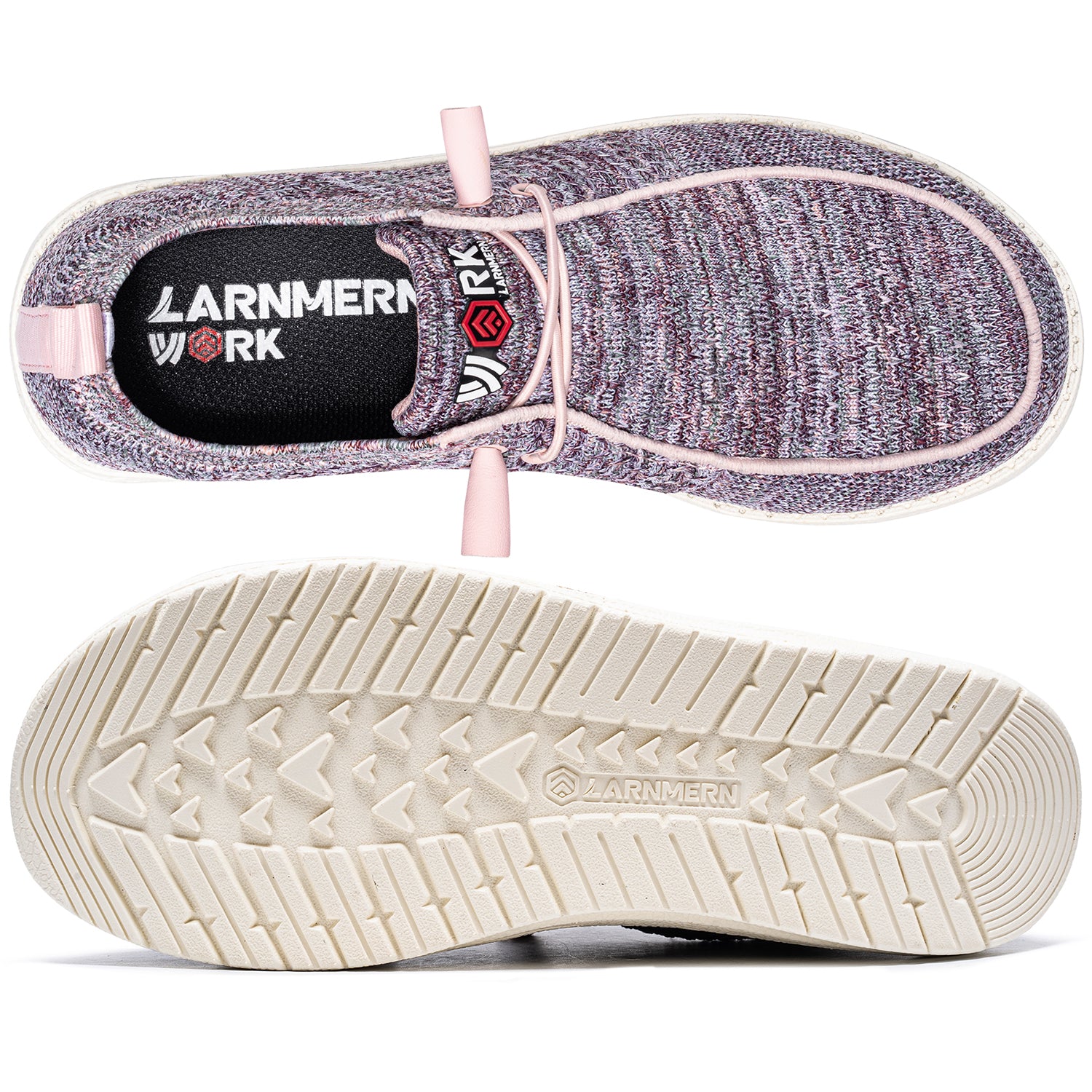 LARNMERN Steel Toe Loafers Women