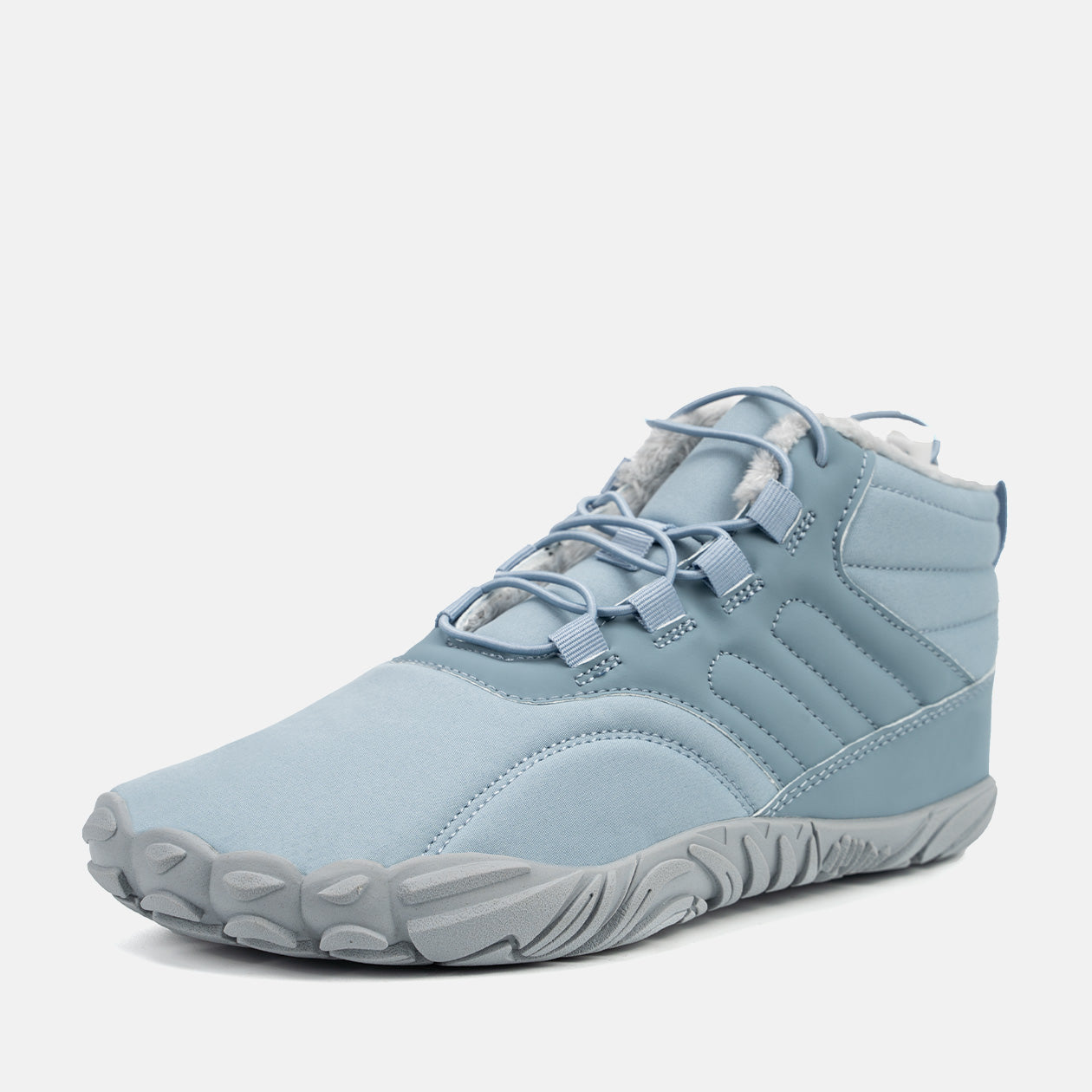 Waterproof Non-Slip Winter Barefoot Boots Fur Lined Wide Toe Box Hiking Shoes  For Women Men