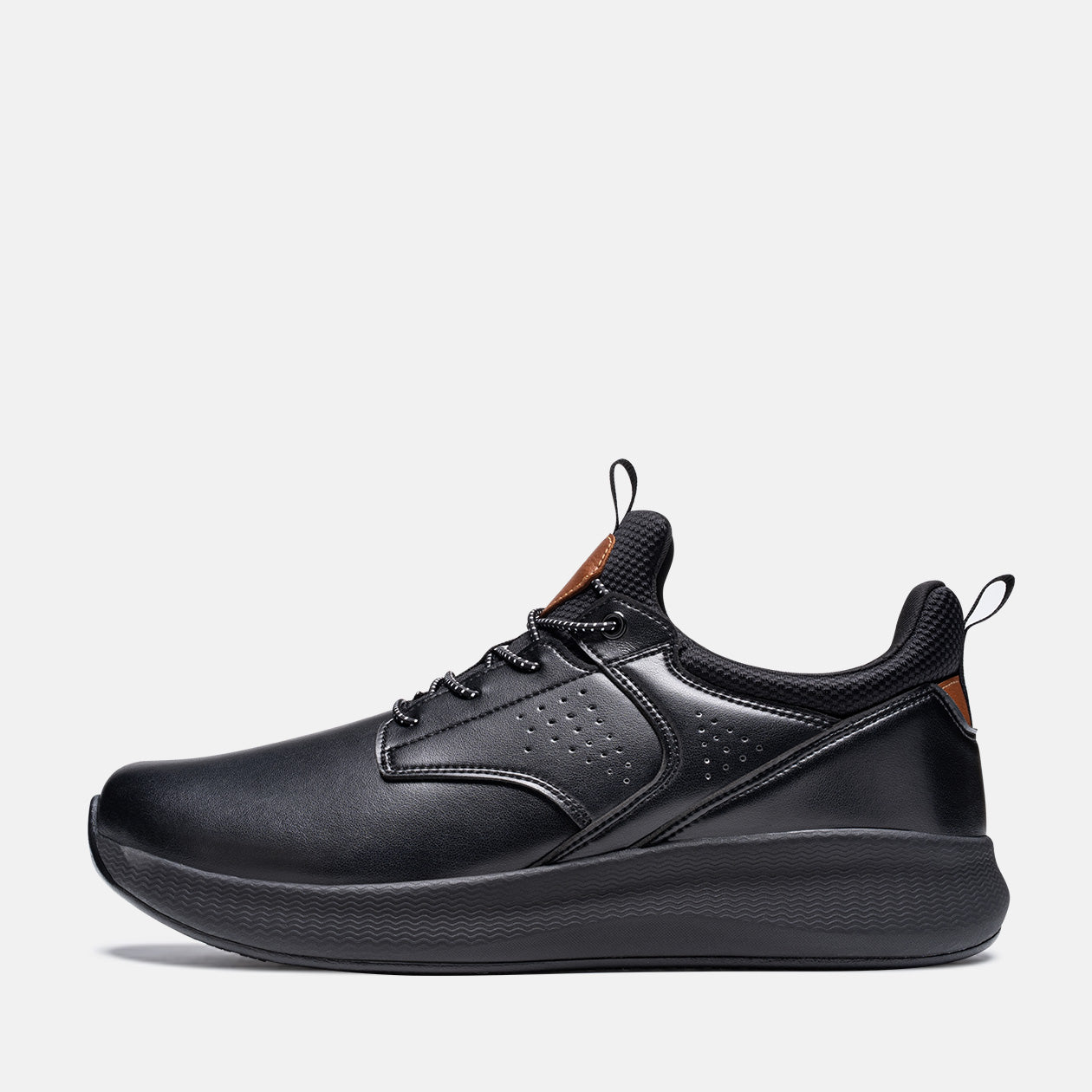 Men's Leather Slip Resistant Work Shoes Lightweight Waterproof Work Sneakers, #T1276310