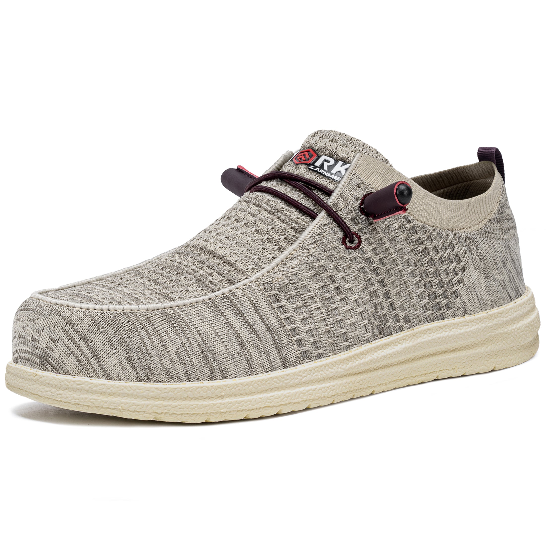 LARNMERN Slip On Steel Toe Shoes Men
