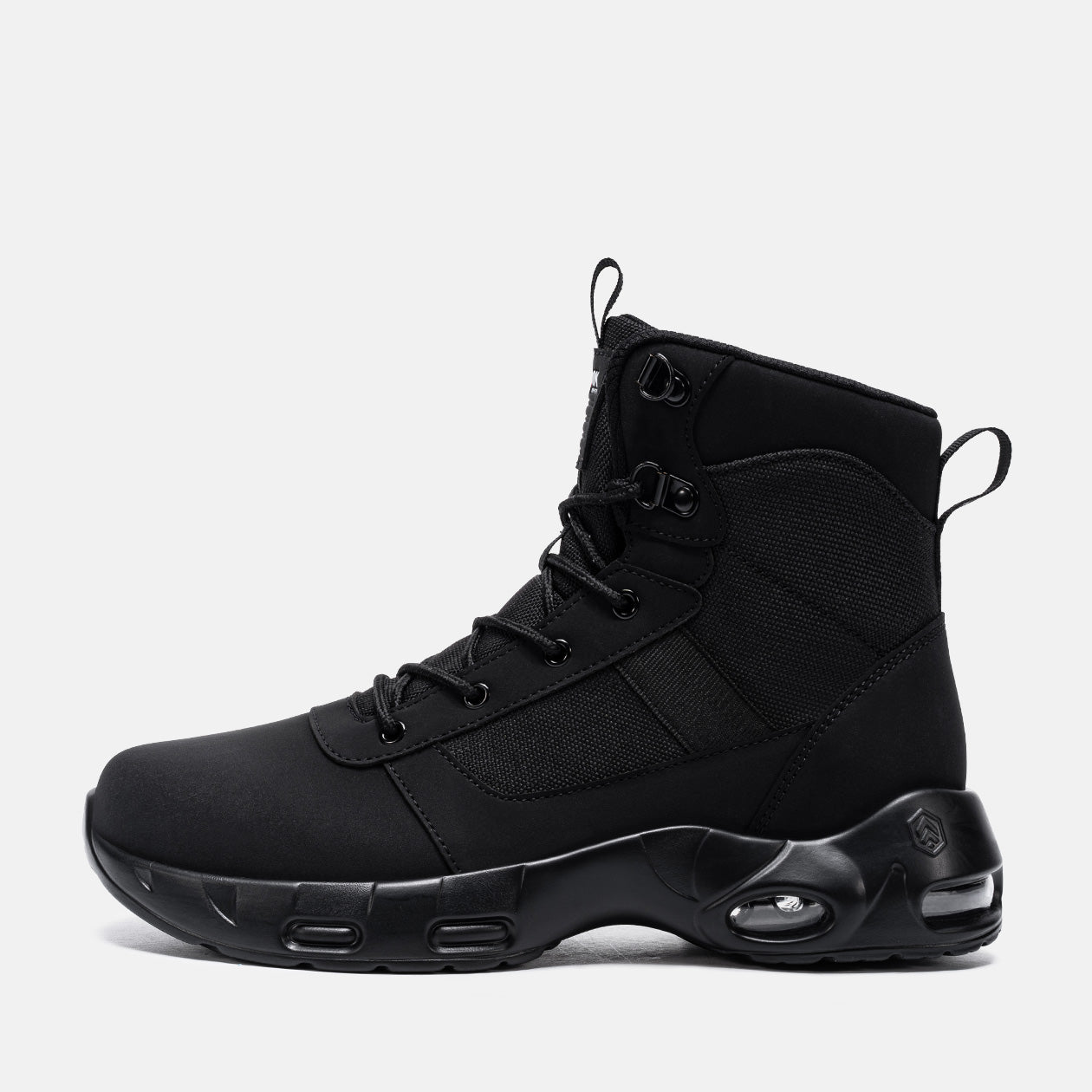 Larnmern Men High Top Non Slip Steel Toe Safety Work Boots Side Zipper Steel Toe Shoes, #41540