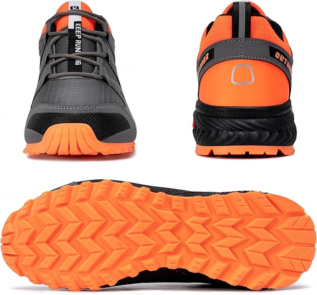 Men's Trail Running Sneakers Waterproof Lightweight Non-Slip Walking Hiking Shoes