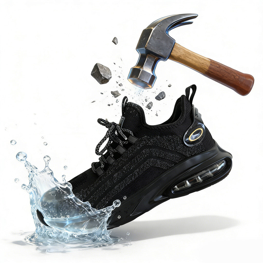 Men's Lightweight Steel Toe Sneakers Waterproof Lace Up Safety Work Shoes