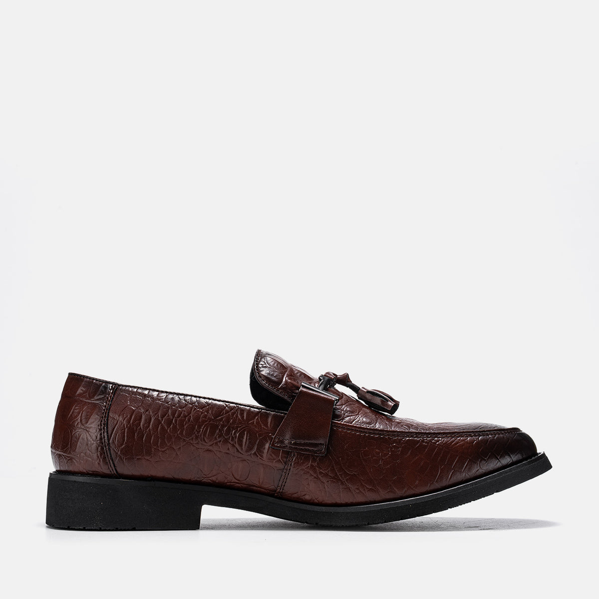 Men's Croc-Embossed Metal Tassel Loafers Slip OnCasual Dress Shoes, #DM2776399